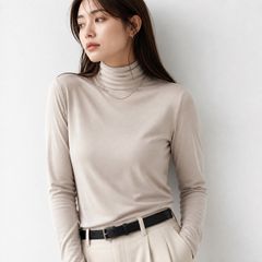 新品 TONAL 1.2万 機能性 ハイネック ノースリーブ トップ 洗える 白 