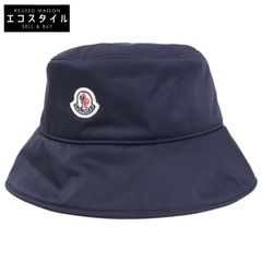 MONCLER モンクレール ロゴ ワイドブリム バケットハット ナイロン 黒