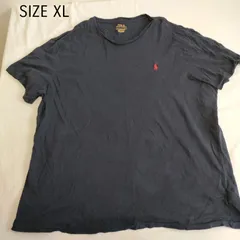 【XL】海外古着　Polo by Ralph Lauren　ラルフローレン　紺　ネイビー　半袖　Tシャツ 大きいサイズ　ゆったりのサムネイル