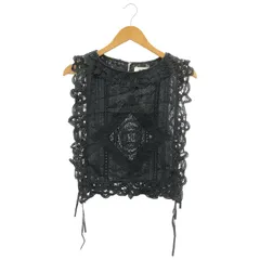 Sara mallika (サラマリカ) Cotton Batten Lace Ribbon Top 020151SA5 ブラック FREE