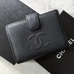 CHANEL シャネル タイムレスCC キャビアスキン 二つ折り財布 がま口 ブラック 黒 ゴールド金具 コンパクトウォレット