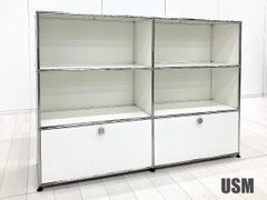 取付無料！USMハラー 2列3段 ピュアホワイトオープンシェルフ サイド