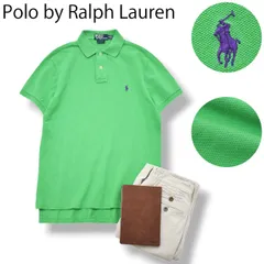 【定番】 ポロ ラルフローレン POLO RALPH LAUREN カスタムフィット CUSTOM FIT 半袖 鹿の子 ポロシャツ ポニー ロゴ 刺繍 M グリーン アメカジ トラッド メンズ