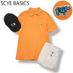 日本製 サイ ベーシックス SCYE BASICS 半袖 鹿の子 ポロシャツ サイドスリット ワッペン ロゴ 40 オレンジ ブリティッシュ トラッド デザイナーズ シティールック メンズのサムネイル