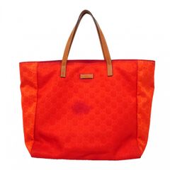 GUCCI GG柄 ナイロン トートバッグ レッド - メルカリ