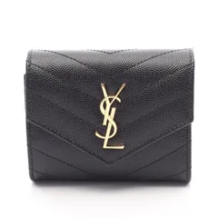 サンローランパリ SAINT LAURENT PARIS 三つ折り長財布 カサンドラ マルチ フォールド 692061BOW011000 ブラック レザー 三つ折り財布 レディース 新品のサムネイル