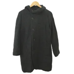 パドカレ pas de calais コート 38 黒 ブラック 無地 フード付き 長袖 ミドル丈 /YU ■ECA003のサムネイル