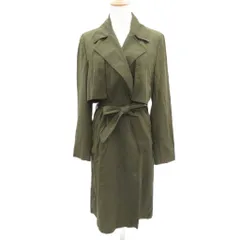 ザラ ベーシック ZARA BASIC コート オープンカラー L カーキ ベルト付き ロング丈 /HO4 ■ECA005のサムネイル