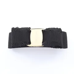 サルヴァトーレフェラガモ Salvatore Ferragamo バレッタ ヴァラリボン 662681346972 ブラック GP（ゴールドメッキ） バレッタ レディース 新品のサムネイル