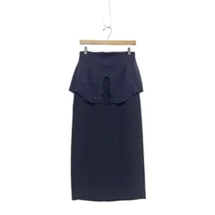 2025AW Mame Kurogouchi マメクロゴウチ Triacetate Georgette Embroidery Peplum Skirt 刺繍ペプラムスカート ネイビー 2 MM25FW-SK104のサムネイル
