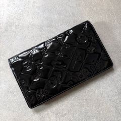 179 シャネル ココマーク 長財布 黒 エナメル アイコン パテントレザー
