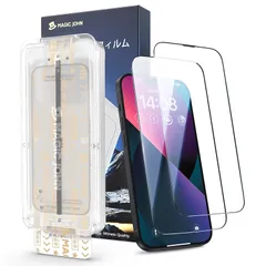 【新品】 【光沢仕様-第3世代】MAGIC JOHN iPhone 16e/13/13Pro/14 対応 ガラス保護フィルム 6.1インチ 2枚セット iphone 16e ガラスフィルム 高透過率 いphone14 ガラスフィルム 9H 飛散防止 iph 1