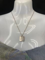 美品✨GUCCIグッチ、シルバー925Gモチーフプレートネックレス_587 
