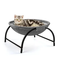 LIFLIX 猫ベッド ハンモック 柔らかい 猫 寝床 自立式 置き型 組み立て 取り外し可能 洗える フラシ天のサムネイル
