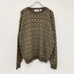 FARAH　ファーラー　アクリルニットセーター　総柄　茶色　ブラウン　Lサイズ　古着のサムネイル