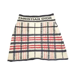 Christian Dior クリスチャンディオール Aライン ツイード・チェック ミニスカート 224J03AM706 size=36 ツイード チェック柄 マルチカラー レディースのサムネイル