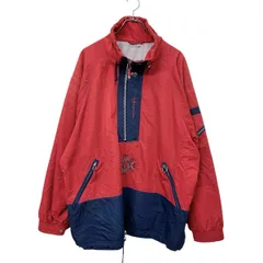 90s Sergio Tacchini 中綿ジャケット 54 3XL～ レッド ネイビー セルジオタッキーニ ハーフジップ ロゴ刺繍 スキーウェア 冬物 a712-6831のサムネイル
