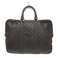 GUCCI グッチシマ ビジネスバッグ ブリーフケース レザー 黒 - メルカリ