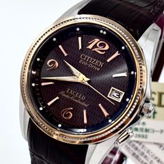 稼働 CITIZEN EXCEED 腕時計 電波ソーラー 2Pダイヤ 3623 - メルカリ