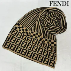 フェンディ オールド ズッカ柄 FFロゴ ストライプ チェッカー ウール マフラー イタリア製 メンズ - ISItems【USED】【古着】【中古】50159607のサムネイル