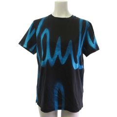 A19602 美品 ポールスミス ネオンシグネチャーロゴTシャツ 黒青 M 