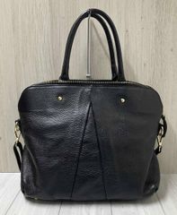 LANCEL PARIS ランセル 2wayハンドバッグ クロコ型押し レザー黒 