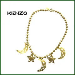 中古●KENZO/ケンゾー● スターモチーフ ネックレス ゴールド 星 月 ムーン 透かしモチーフ コスチュームジュエリーのサムネイル