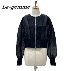 【タグ付】La-gemme ラジエム ダブルジップ シアーブルゾン F BLK/ブラックのサムネイル