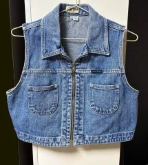 ヴィンテージ GUESS クロップド デニム ベストのサムネイル