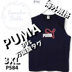 プーマタンクトップP584〇90s万国旗タグロゴTシャツPUMAネイビー3XL濃紺アメリカ古着のサムネイル
