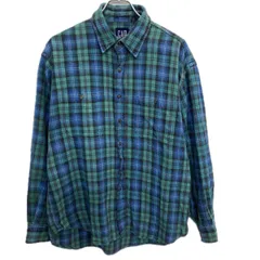 90s Old GAP 長袖 チェック ネルシャツ L マルチカラー オールドギャップ チェック柄 ヘビーネル 胸ポケット 春秋物 a801-5440のサムネイル