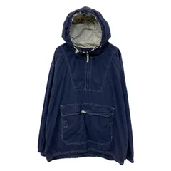 90s～ OLD GAP アノラックパーカー XL ネイビー ホワイト オールドギャップ ハーフジップ 白ステッチ ドローコード 春秋物 a804-5145のサムネイル