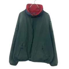 90s nautica セーリングジャケットXL程 グリーン系 レッド ノーティカ ジップアップ リバーシブル 裏地フリース アウター 秋冬物 a804-5248のサムネイル