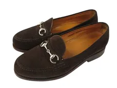 ジャランスリワヤ Jalan Sriwijaya 98907 ハーフラバー ビットローファー スウェード SIZE 7 ダークブラウン レザー 本革 ビジネスシューズ 革靴のサムネイル