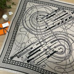 鑑定極美品 エルメス カレ140 カレジェアン 鞭とグリップ カシミヤ 