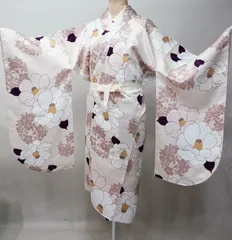 二尺袖着物 単品 仕立て上がり bonheur saisons ボヌールセゾン 着物丈はショート丈 アイボリー 椿 NO43439-03のサムネイル