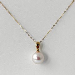 K18 天然あこや本真珠 ダイヤモンド 0, 10ct ネックレス 2グラム 