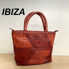 美品】IBIZA イビザ/パイソンレザー 蛇革/ボルドー系色/ハンドバッグ 
