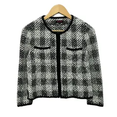 YUKITORII(ユキトリイ) カーディガン サイズ38 M レディース美品  - 黒×白 長袖のサムネイル