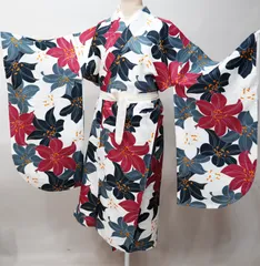 二尺袖着物 単品 仕立て上がり bonheur saisons ボヌールセゾン 着物丈はショート丈 白地 NO43444-03のサムネイル