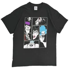 Disney VILLAINS ディズニー ヴィランズ 半袖Ｔシャツ ムービー キャラクター ブラック(メンズ L)中古 古着 Y2155