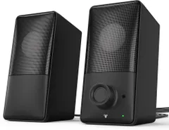 【業界初 15°後傾式スピーカー＆最新Bluetooth5.4対応】 kstime PCスピーカー バスレフ低音強化 ゲーミングスピーカー Hi-Fiステレオ 有線・無線接続対応 USB給電 AUX対応 最大出力14W 内蔵マイク 前面イヤホン端子付きのサムネイル