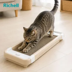 爪とぎ コロル 猫のツメみがき 本体セット （ 爪研ぎ つめとぎ 猫用 段ボール ストレス解消 遊び リッチェル 爪磨き ガリガリ 寝床 ねこ 猫用品 ペット用品 )のサムネイル