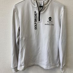 新品タグ付 マークアンドロナ Vネック長袖インナーシャツ 総柄 白