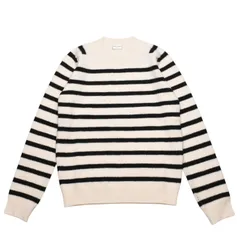 SAINT LAURENT PARIS サンローラン ニット ボーダー ブラック ホワイト 黒 白 ウール 353754 2019年 美品 中古 4a002706のサムネイル