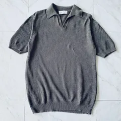 TOMORROWLAND tricot スキッパー ポロ ニット コットンリネン 半袖 グレーのサムネイル