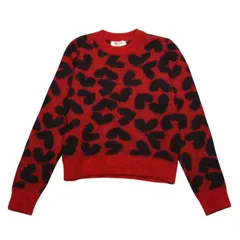 SAINT LAURENT PARIS サンローラン パリ モヘアニット  レッド ブラック ハート 353754 エディー期 美品 中古 4a002704のサムネイル