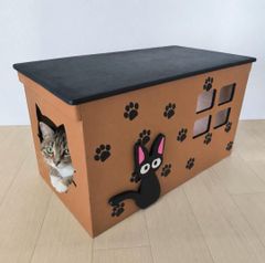 31《キャットハウス》ハンドメイド 猫 小屋 木箱 りんご箱 ペットハウス 119《キャットハウス》りんご箱 猫 ネコ ペット 木箱 トイレ ハウス