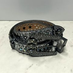 hermetic ラインストーン装飾 スタッズベルト ブラック Mサイズ - メルカリ