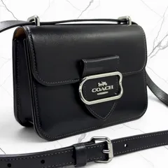 COACH コーチ モーガン スクエア クロスボディ CL416 斜め掛け ショルダーバッグ チャーム付き レザー ブラック 黒